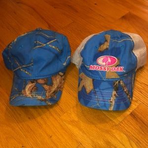 2 NEW Mossy Oak Ball Cap Hat Blue Camo two